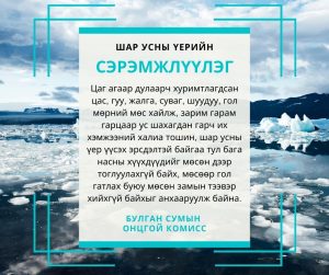 Read more about the article ШАР УСНЫ ҮЕРИЙН СЭРЭМЖЛҮҮЛЭГ